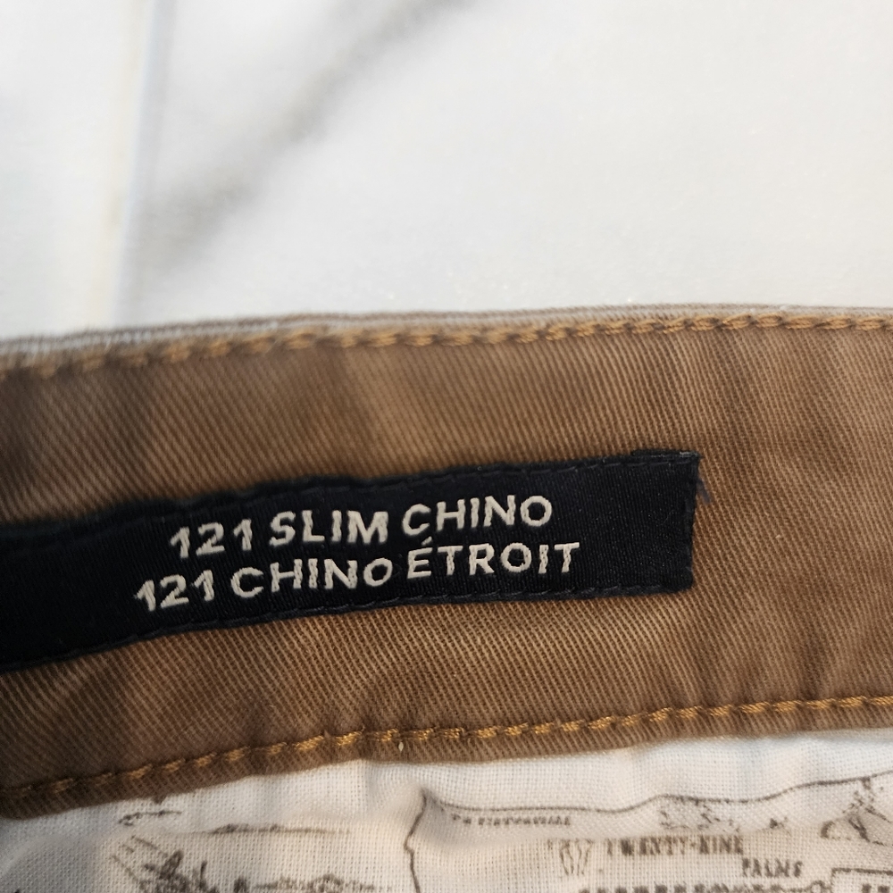 LUCKY BRAND, MENS NEW WITH TAGS,size 36- 121 slim Chino khaki tan pants,coolmax - Picture 3 of 16